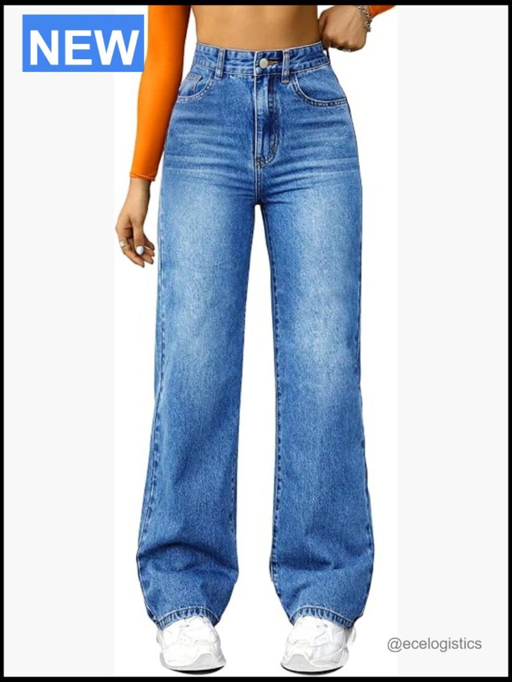 High Waisted Wide Leg Loose Straight Leg Jeans